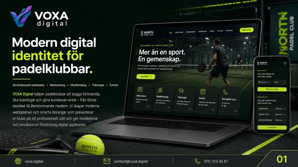 North Padel Club — Sports brand & website design by Weva